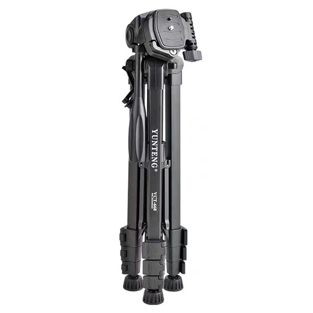 YUNTENG VCT-668 Professional Portable Aluminum Alloy Tripod Stand Extendable Photography Tripod with Gimbal Stabilizer for SLR/Mobile Phones