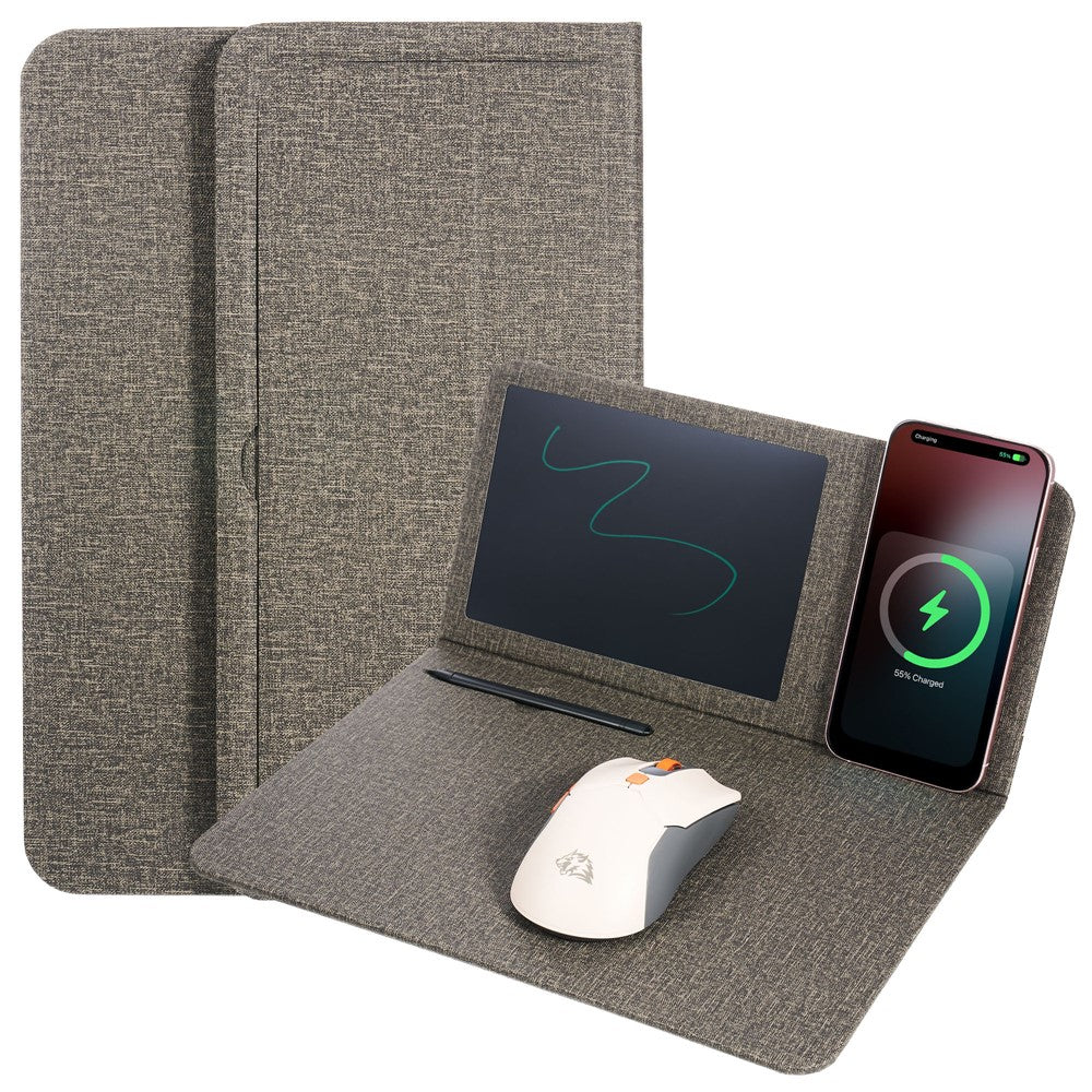 H18-2 15W Fast Charging Wireless Charger Multifunctional Mouse Pad with Stand and Writing Pad