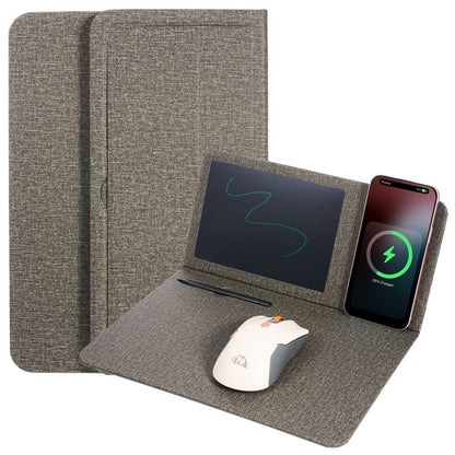 H18-2 15W Fast Charging Wireless Charger Multifunctional Mouse Pad with Stand and Writing Pad