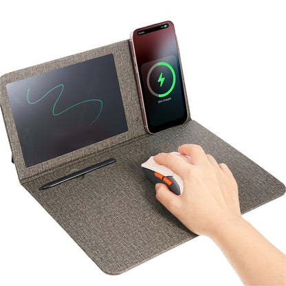 H18-2 15W Fast Charging Wireless Charger Multifunctional Mouse Pad with Stand and Writing Pad