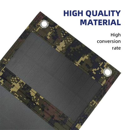 10W 5V Portable Outdoor Solar Power Supply 5 Folding Solar Panels Phone Charging Device, No Cable