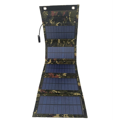 15W Portable Outdoor Solar Charger 5 Folding Solar Panels USB Phone Charging Power Bank