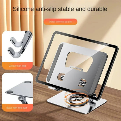 YY-J18 Heat Dissipation Hollow Tablet Stand 360 Degree Rotatable Foldable Phone Bracket