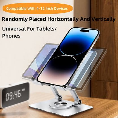 P2042 Foldable Tablet Stand Holder Alloy Steel 7-12 inch Tablet PC Desktop Mount for Hands-Free Use