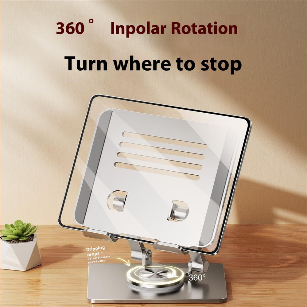 XWJ-2082 Striped Hollow-out Desktop Stand with 360 Degree Rotating Base for Phones / Tablets