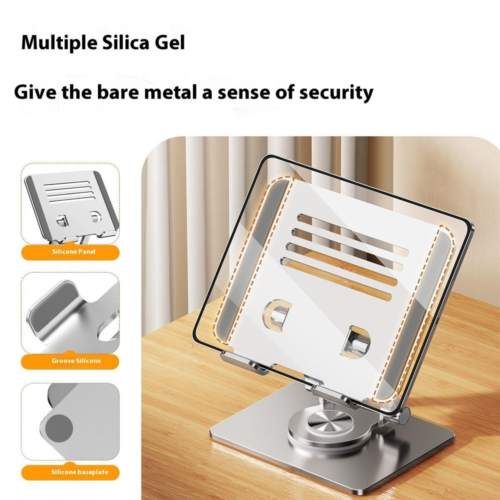 XWJ-2082 Striped Hollow-out Desktop Stand with 360 Degree Rotating Base for Phones / Tablets