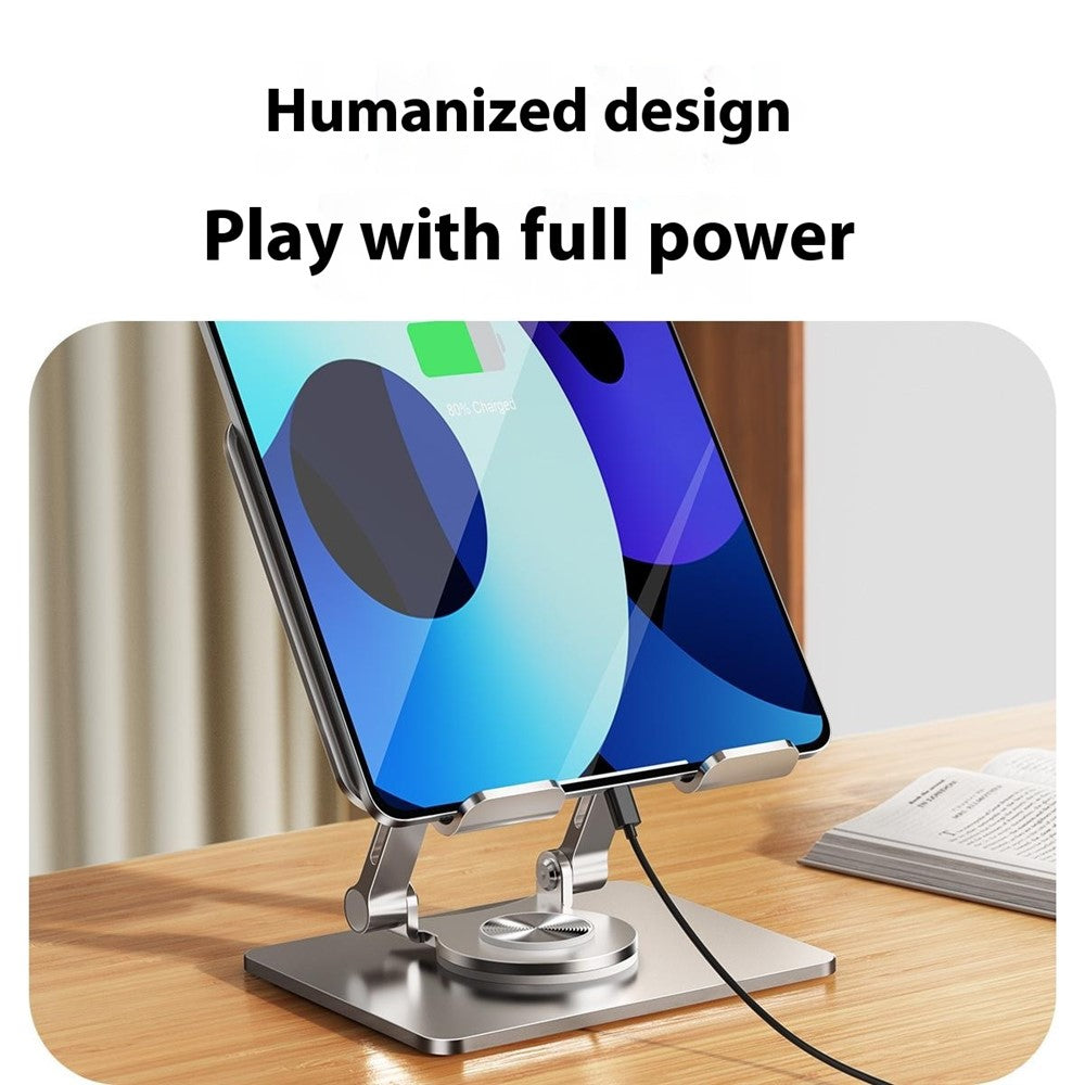 XWJ-2082 Striped Hollow-out Desktop Stand with 360 Degree Rotating Base for Phones / Tablets