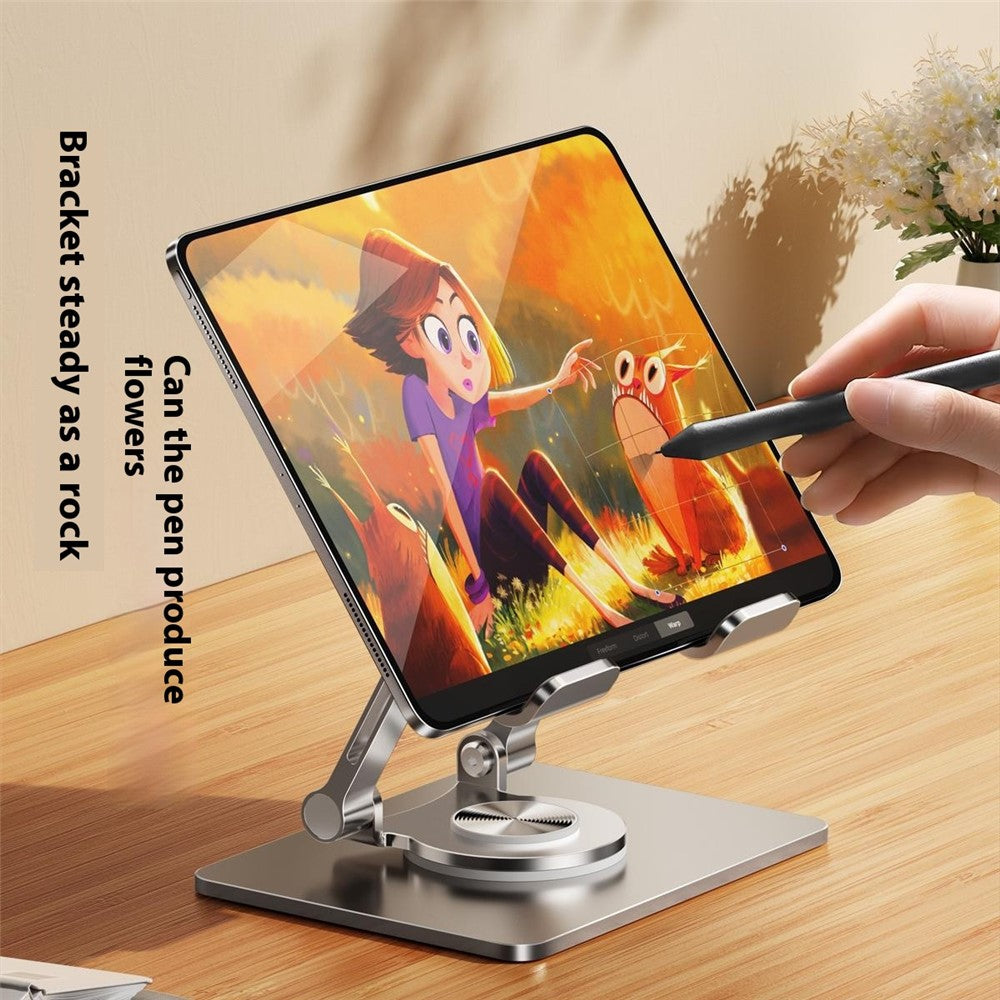 XWJ-2082 Striped Hollow-out Desktop Stand with 360 Degree Rotating Base for Phones / Tablets