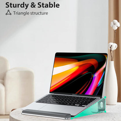 M8 Detachable Aluminum Alloy Laptop Riser Cooling Bracket with Silicone Wrist Support