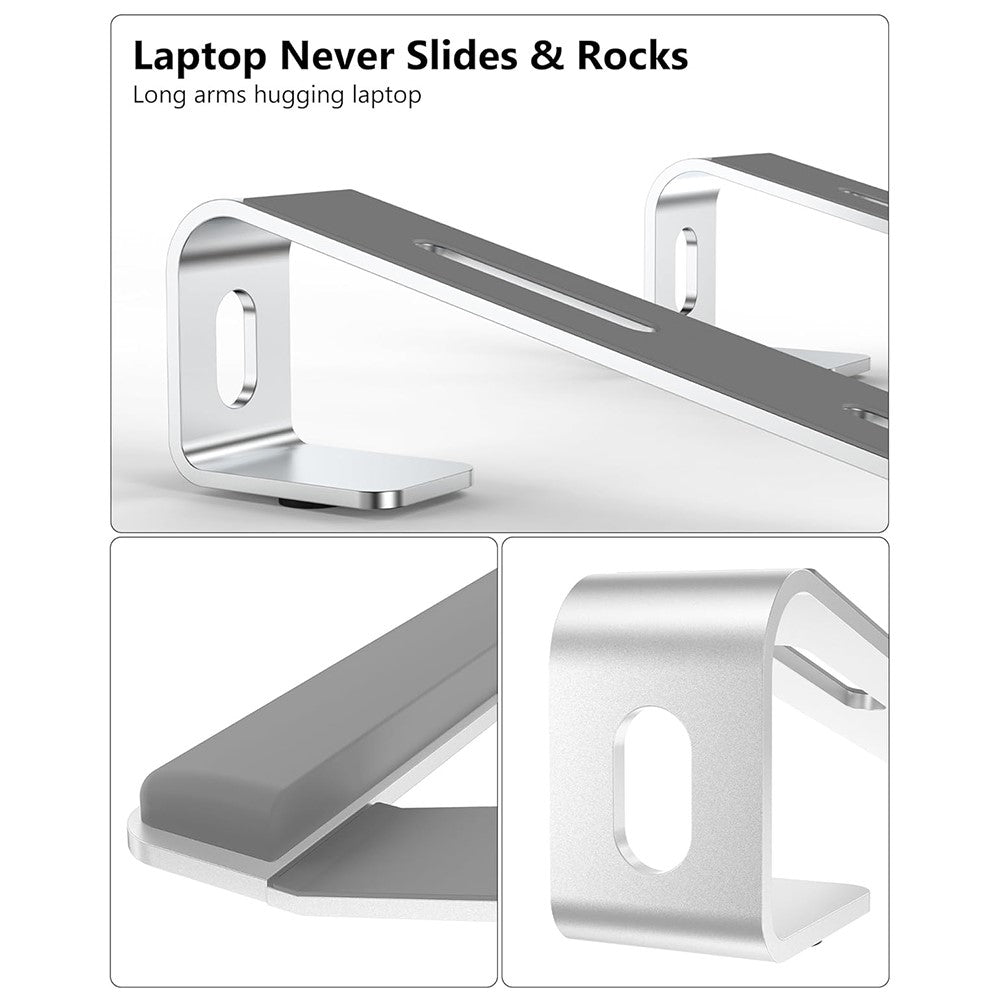 M8 Detachable Aluminum Alloy Laptop Riser Cooling Bracket with Silicone Wrist Support