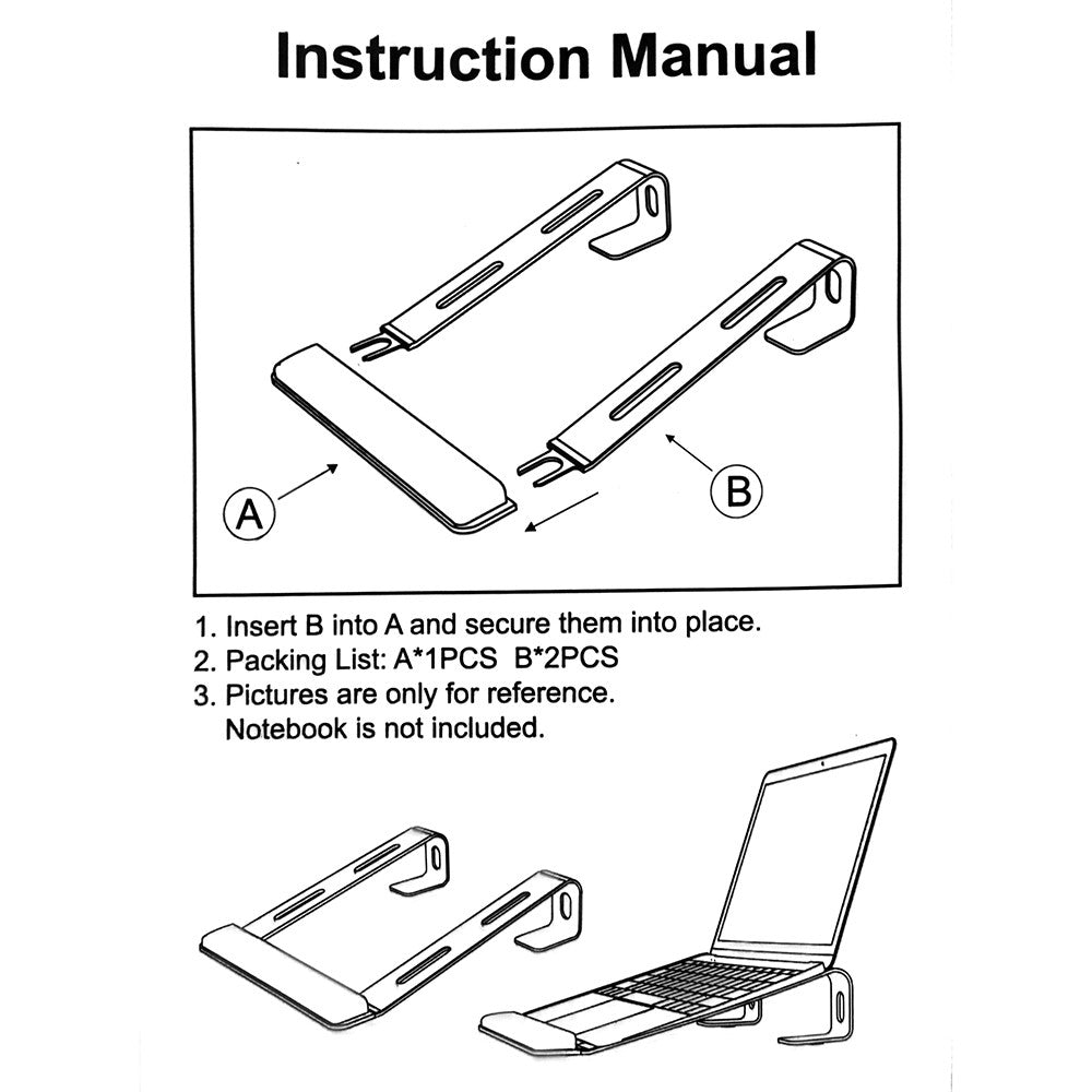 M8 Detachable Aluminum Alloy Laptop Riser Cooling Bracket with Silicone Wrist Support