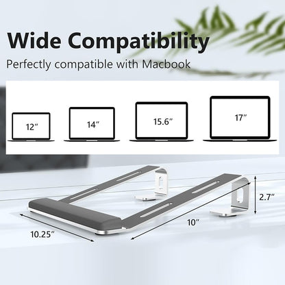 M8 Detachable Aluminum Alloy Laptop Riser Cooling Bracket with Silicone Wrist Support