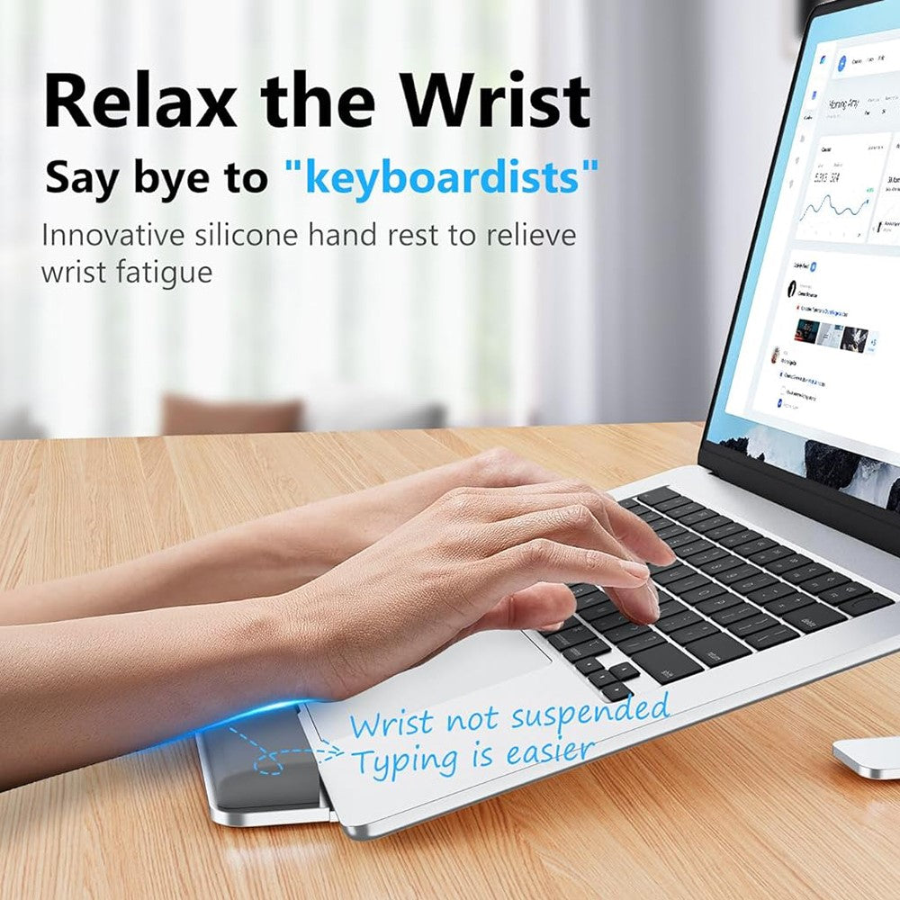 M8 Detachable Aluminum Alloy Laptop Riser Cooling Bracket with Silicone Wrist Support
