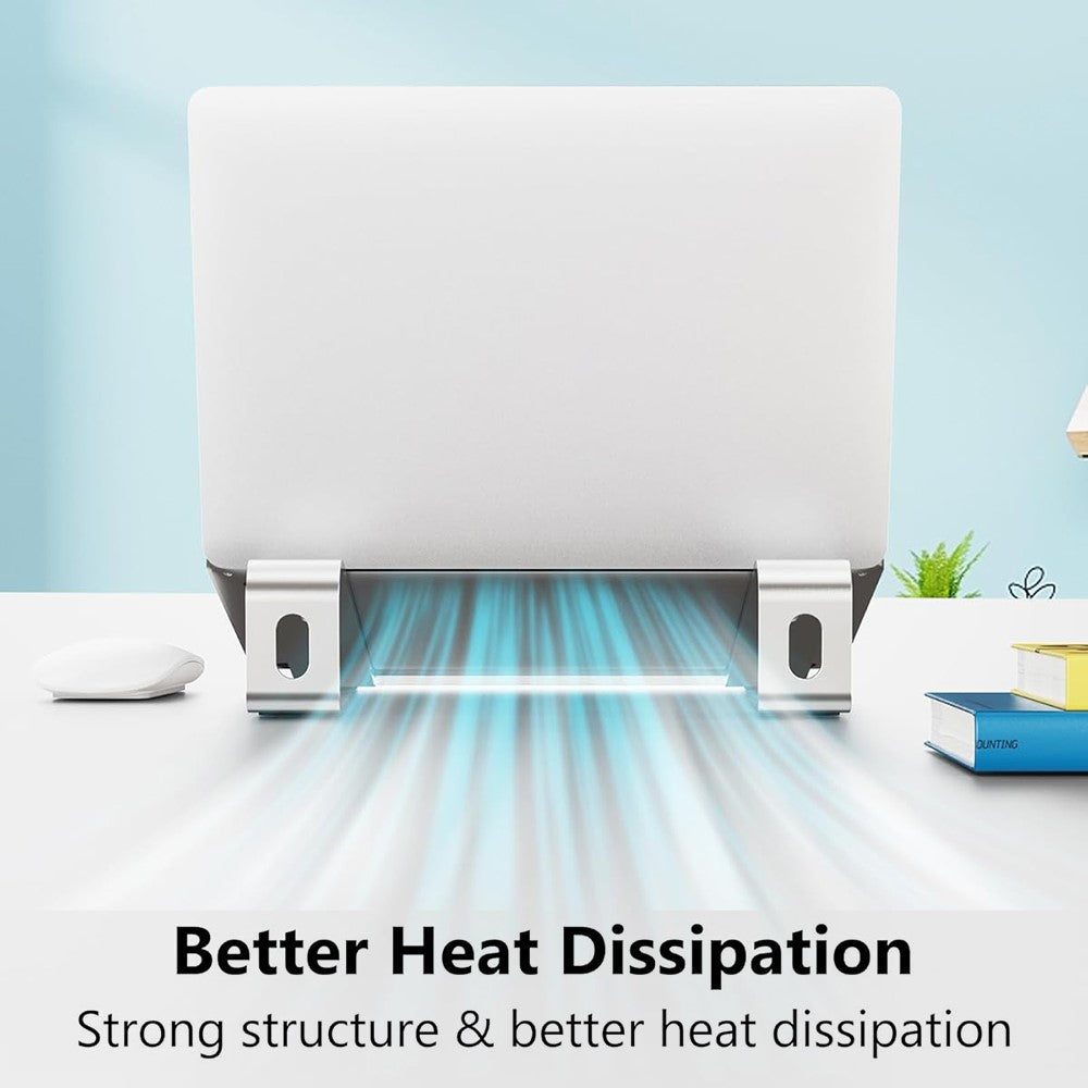 M8 Detachable Aluminum Alloy Laptop Riser Cooling Bracket with Silicone Wrist Support