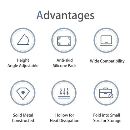 L303 Aluminum Alloy Adjustable Tablet Stand for Devices Up To 17.3 Inch Foldable Cooling Laptop Riser