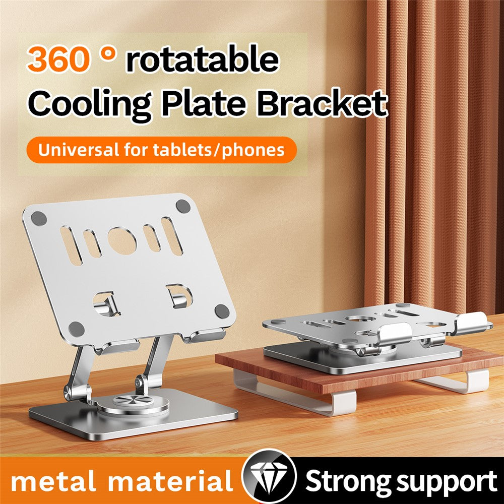 J58 Cooling Gaming Stand Rotating Tablet Holder Dual Rod Support Alloy Steel Foldable Cradle