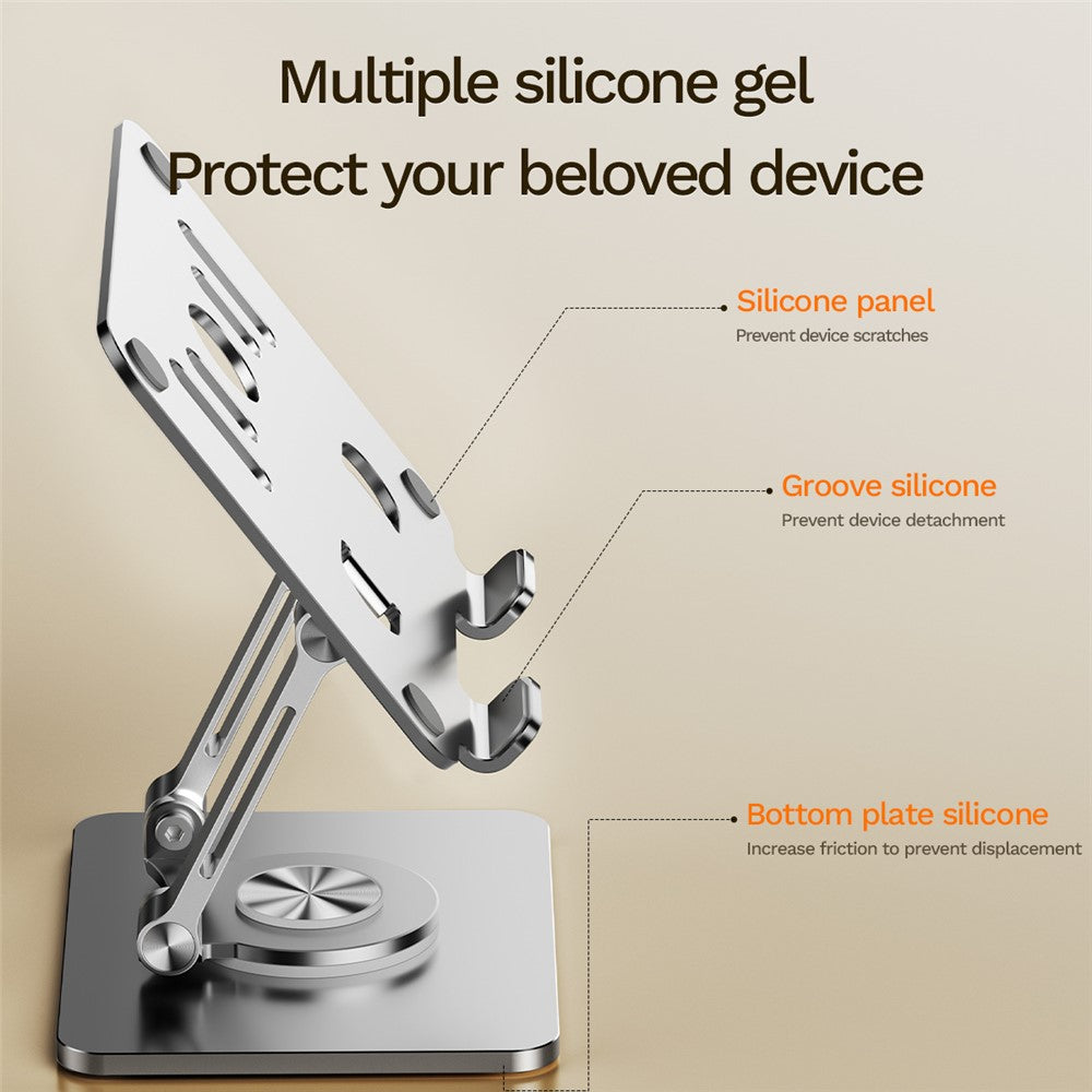 J58 Cooling Gaming Stand Rotating Tablet Holder Dual Rod Support Alloy Steel Foldable Cradle