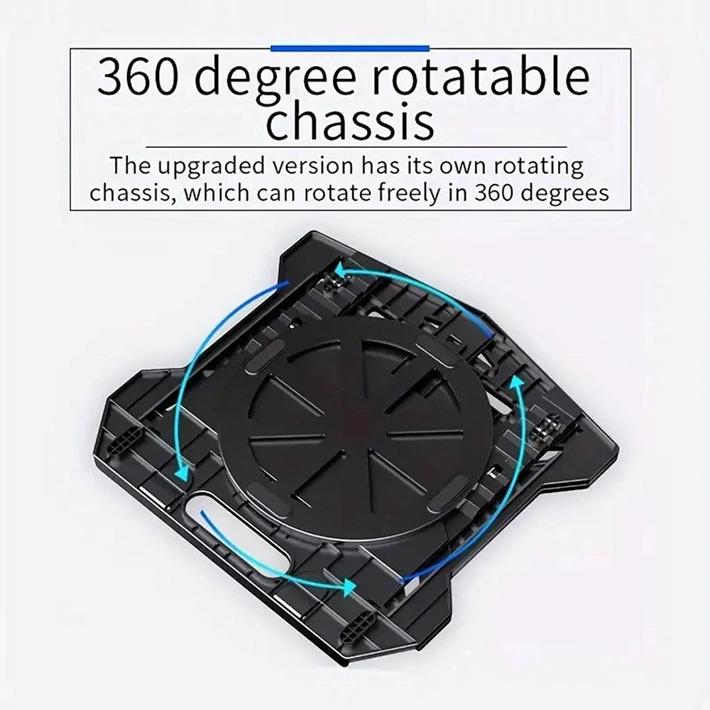 N2 Foldable Laptop Stand with 360° Rotating Base and Phone Holder 8-Level Ergonomic Laptop Riser