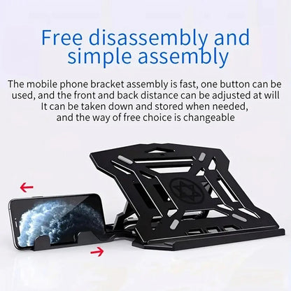 N2 Foldable Laptop Stand with 360° Rotating Base and Phone Holder 8-Level Ergonomic Laptop Riser