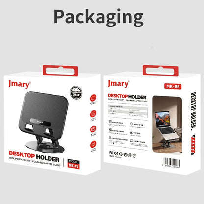 JMARY MK-85 Laptop Tablet Rotatable Foldable Stand Adjustable Dual-Axis Carbon Steel Base Notebook Holder