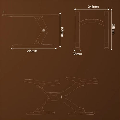 P70W Solid Wood + Aluminum Alloy Cooling Stand for 14-16 Inch Laptops Adjustable Height Desktop Riser Bracket