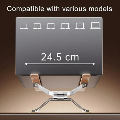 P70W Solid Wood + Aluminum Alloy Cooling Stand for 14-16 Inch Laptops Adjustable Height Desktop Riser Bracket