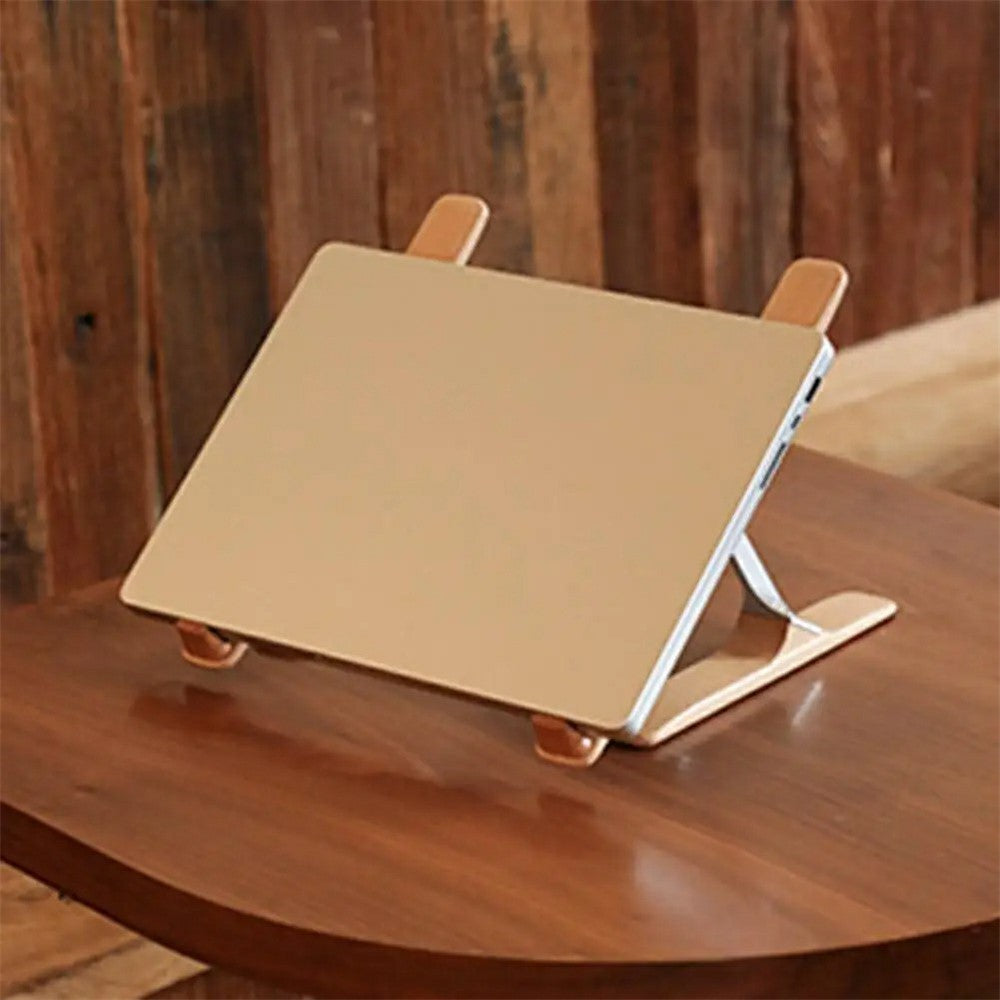 P70W Solid Wood + Aluminum Alloy Cooling Stand for 14-16 Inch Laptops Adjustable Height Desktop Riser Bracket