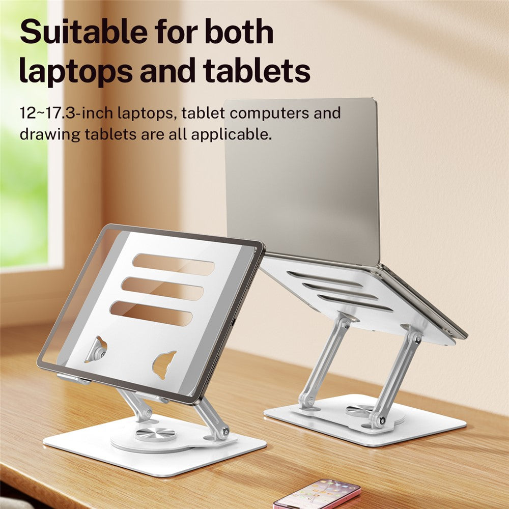 J61 12-17.3 inch Tablets Laptop Stand Height Adjustable Rotating Foldable Carbon Steel Notebook Desktop Holder Riser