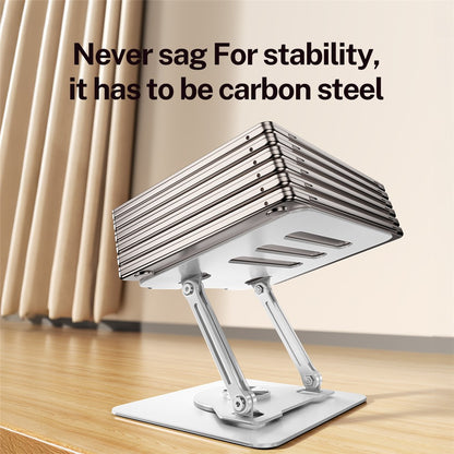 J61 12-17.3 inch Tablets Laptop Stand Height Adjustable Rotating Foldable Carbon Steel Notebook Desktop Holder Riser