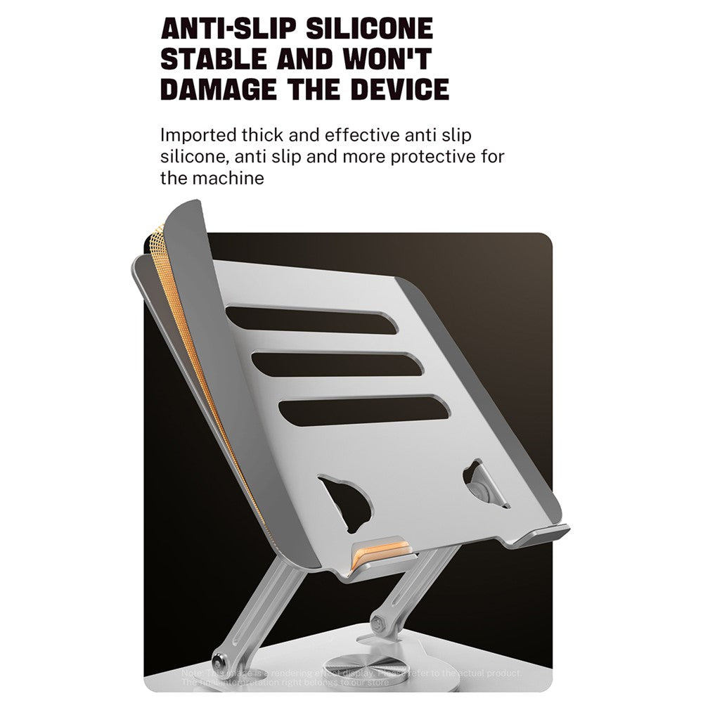 J61 12-17.3 inch Tablets Laptop Stand Height Adjustable Rotating Foldable Carbon Steel Notebook Desktop Holder Riser