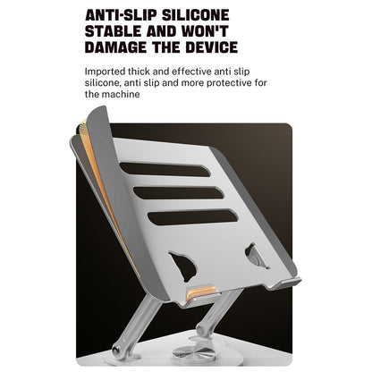 J61 12-17.3 inch Tablets Laptop Stand Height Adjustable Rotating Foldable Carbon Steel Notebook Desktop Holder Riser