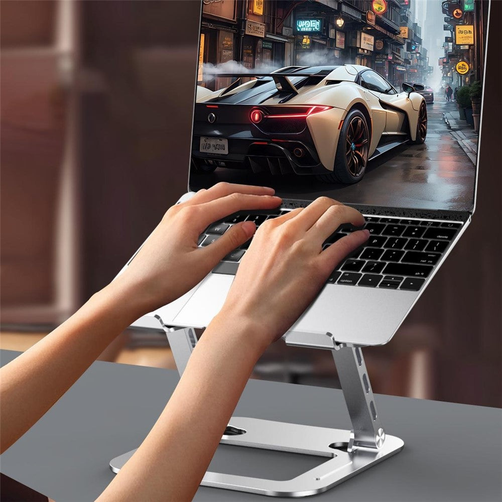 J22 17.3 Inch Laptop Stand Metal Base Heat Dissipation Adjustable Height Nano Steel Notebook Folding Holder Riser