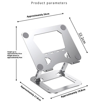 J22 17.3 Inch Laptop Stand Metal Base Heat Dissipation Adjustable Height Nano Steel Notebook Folding Holder Riser