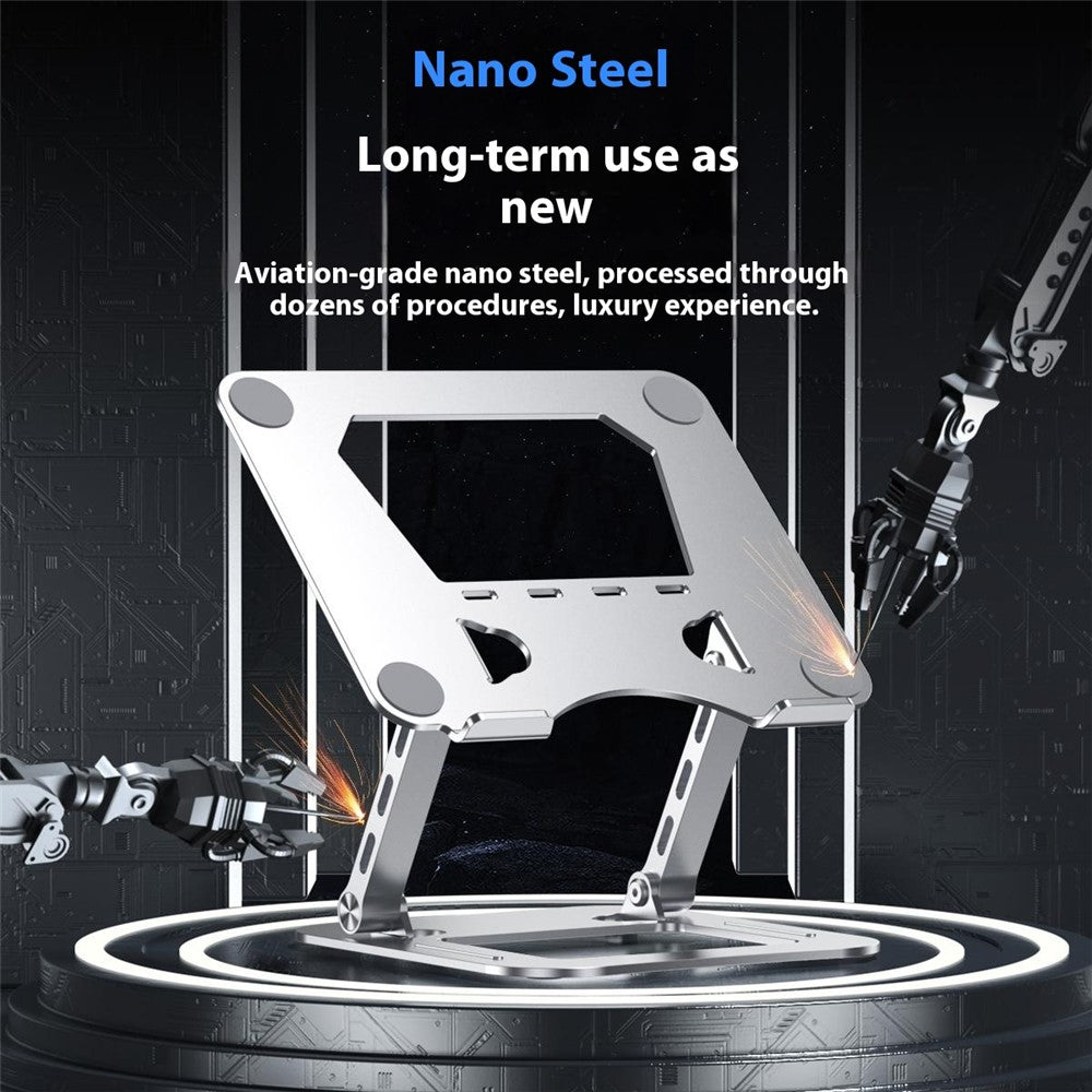 J22 17.3 Inch Laptop Stand Metal Base Heat Dissipation Adjustable Height Nano Steel Notebook Folding Holder Riser