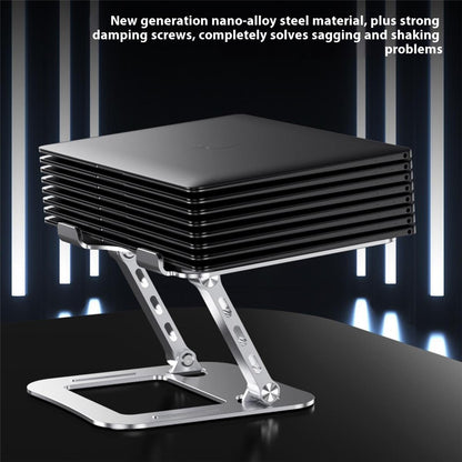 J22 17.3 Inch Laptop Stand Metal Base Heat Dissipation Adjustable Height Nano Steel Notebook Folding Holder Riser