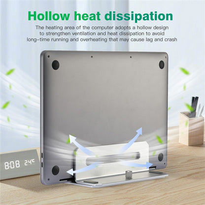 D051-3 Vertical Laptop Stand USB Hub Space Saving Notebook Holder Desktop Bracket with 4 USB Ports