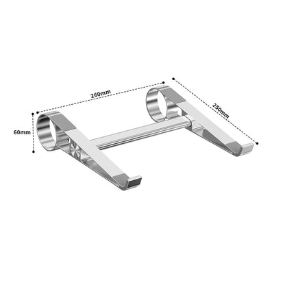 0022 Portable Aluminum Laptop Stand Desktop Riser Cooling Pad Foldable Storage Ergonomic Design for Home / Office