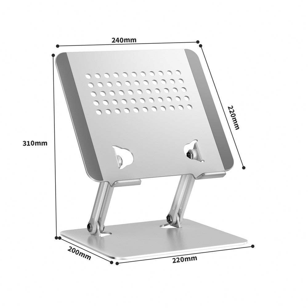 0031 Adjustable Height Angle Laptop Stand Desktop Cooling Metal Support for Notebook / Tablet, Basic Model