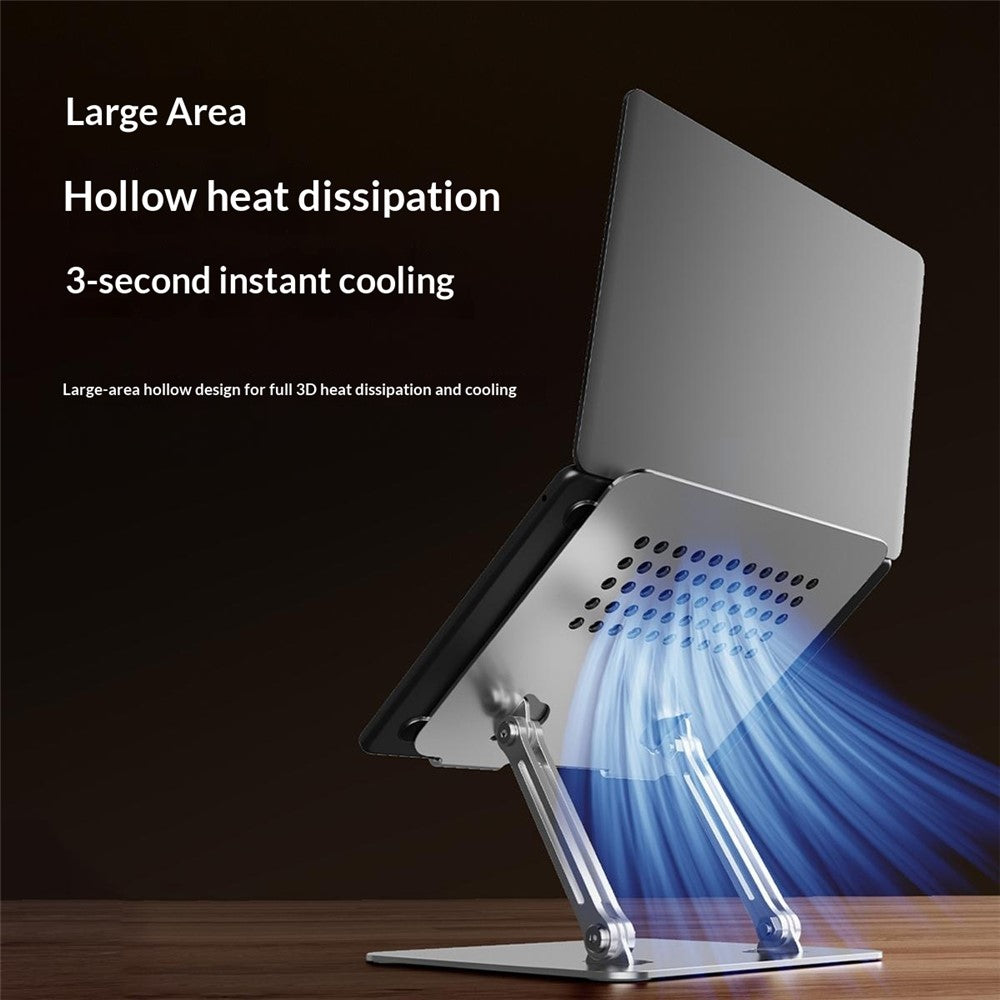 0031 Adjustable Height Angle Laptop Stand Desktop Cooling Metal Support for Notebook / Tablet, Basic Model