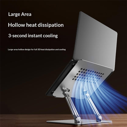 0031 Adjustable Height Angle Laptop Stand Desktop Cooling Metal Support for Notebook / Tablet, Basic Model