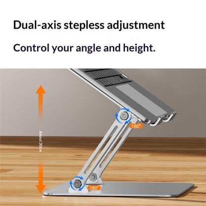 0031 Adjustable Height Angle Laptop Stand Desktop Cooling Metal Support for Notebook / Tablet, Basic Model