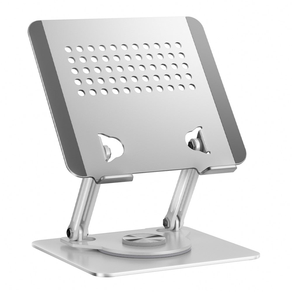 0031 Rotating Laptop Stand Adjustable Height Angle Metal Desk Cooling Rack for Notebook / Tablet