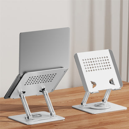 0031 Rotating Laptop Stand Adjustable Height Angle Metal Desk Cooling Rack for Notebook / Tablet