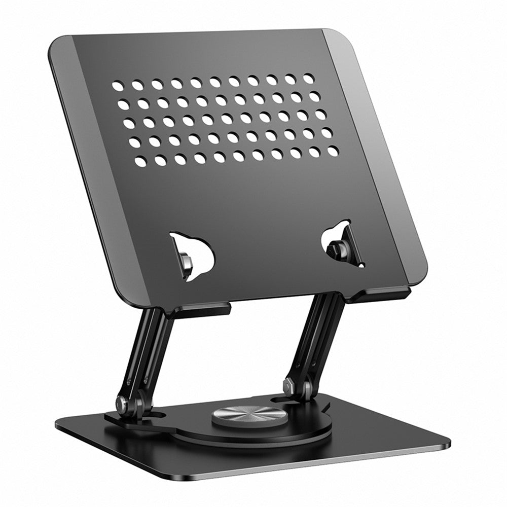 0031 Rotating Laptop Stand Adjustable Height Angle Metal Desk Cooling Rack for Notebook / Tablet