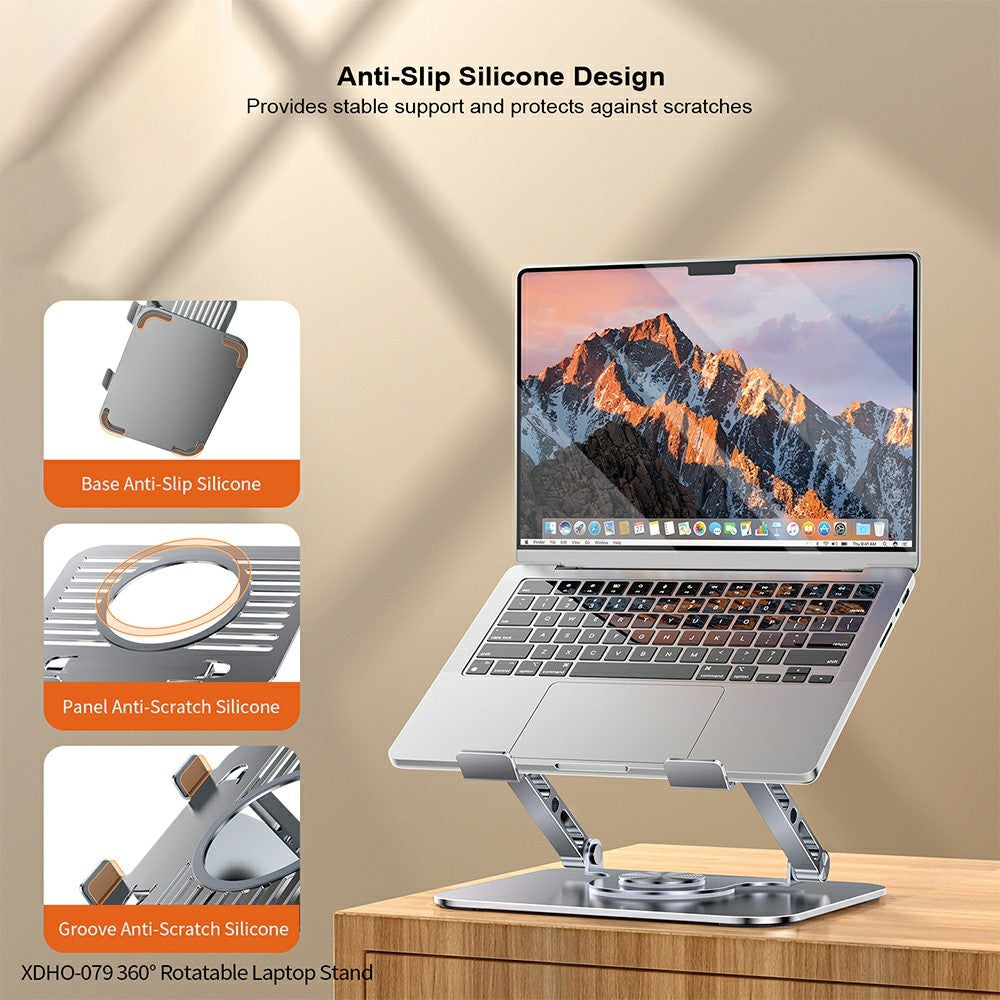 XUNDD XDHO-079 Hollow Out Laptop Stand 360 Degree Rotatable Foldable Carbon Steel Desktop Notebook Bracket