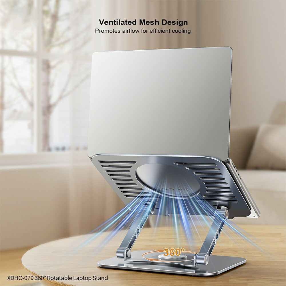XUNDD XDHO-079 Hollow Out Laptop Stand 360 Degree Rotatable Foldable Carbon Steel Desktop Notebook Bracket