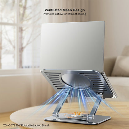 XUNDD XDHO-079 Hollow Out Laptop Stand 360 Degree Rotatable Foldable Carbon Steel Desktop Notebook Bracket