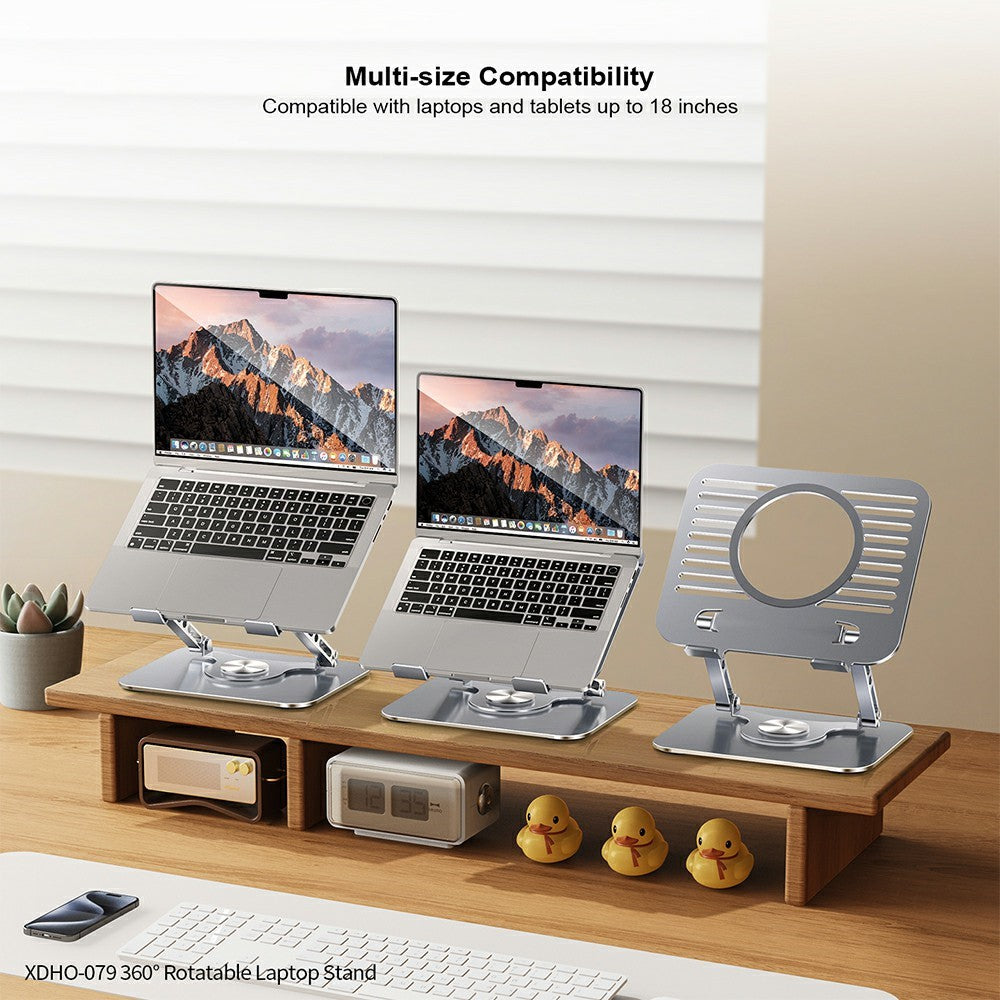 XUNDD XDHO-079 Hollow Out Laptop Stand 360 Degree Rotatable Foldable Carbon Steel Desktop Notebook Bracket