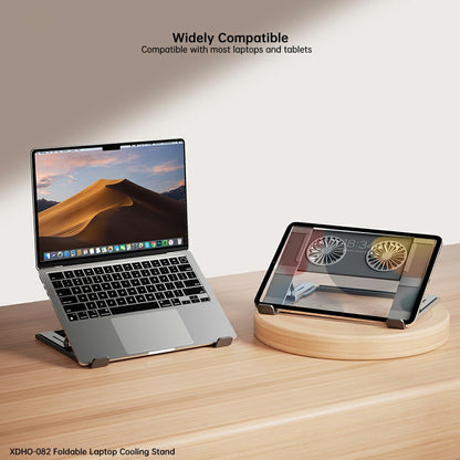 XUNDD XDHO-082 Laptop Cooling Stand with Dual Fans RGB Lighting Foldable Notebook Bracket