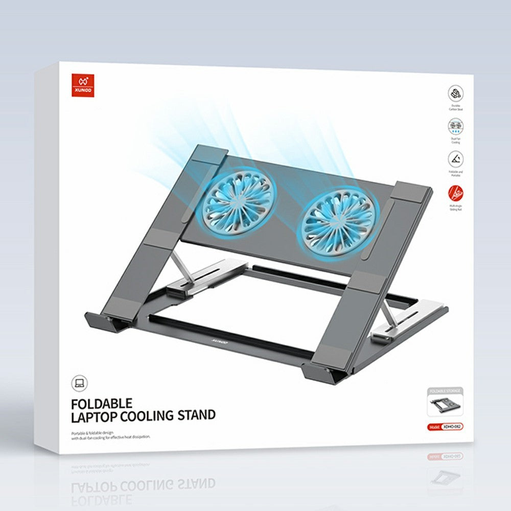 XUNDD XDHO-082 Laptop Cooling Stand with Dual Fans RGB Lighting Foldable Notebook Bracket